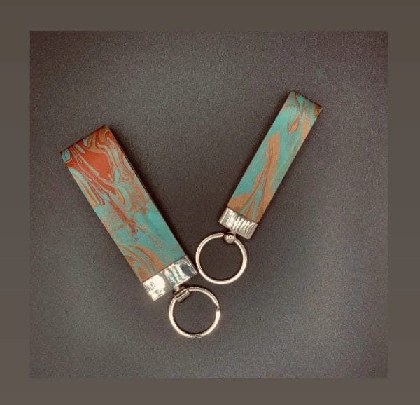 Marbled leather keyrings made from ballet shoes - Rocworx