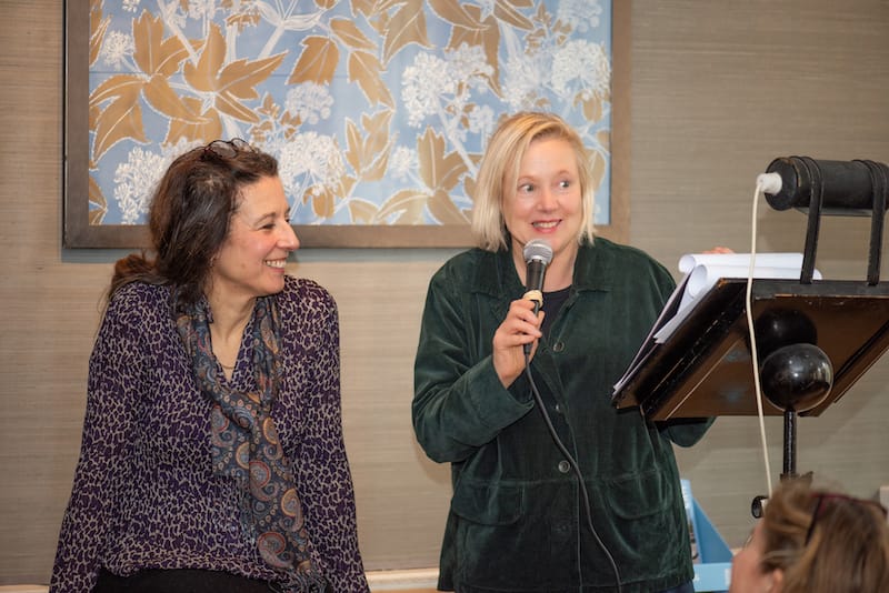 Margy and Jane at the carbon saving workshop for small business talking about why a small business should be net zero