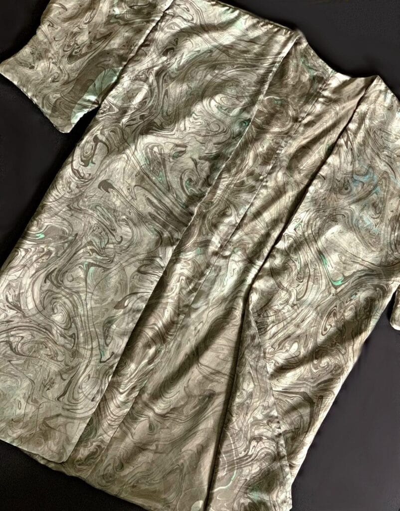 marbled silk kimono